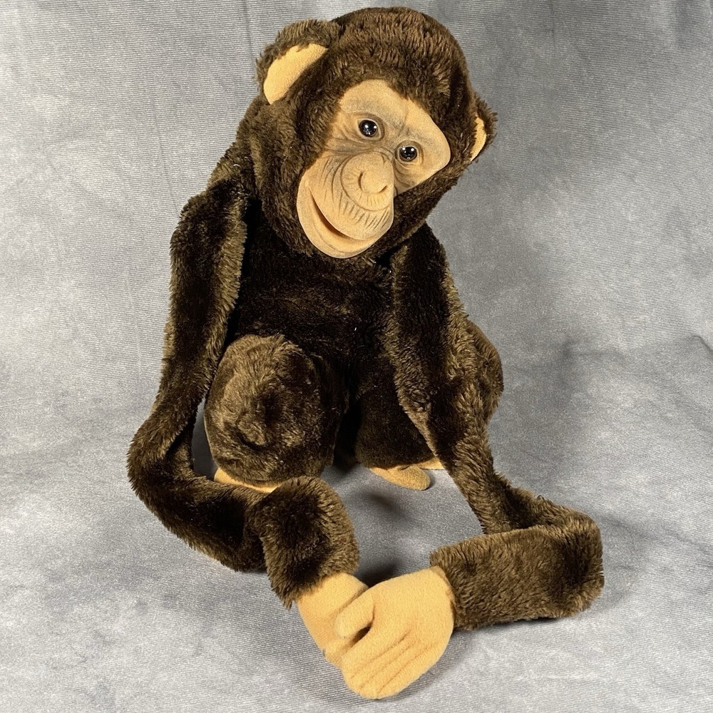 Hosung Chimpanzee Realistic Monkey 15" Hand Puppet Wrap Safari Decor Vintage